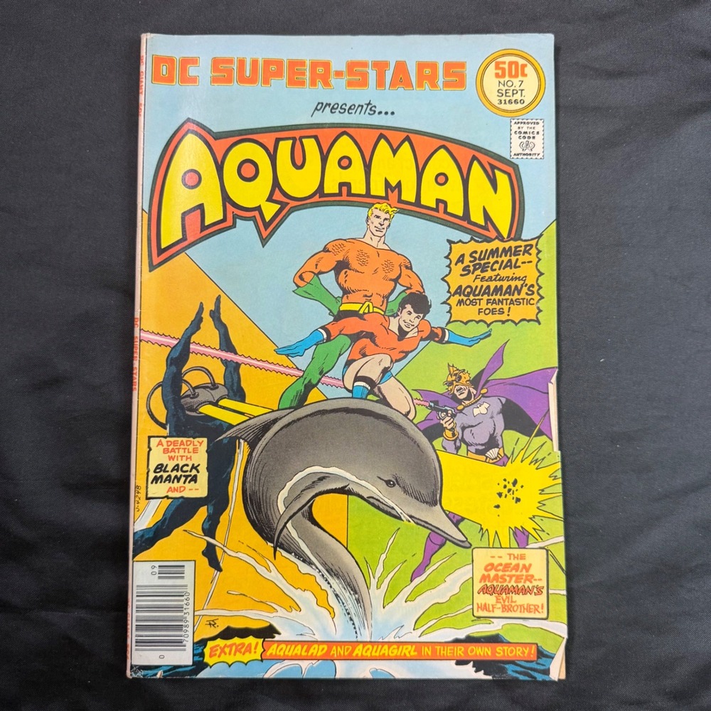DC Super-Stars Presents Aquaman No. 7 Sept 1976 Bronze Age Black Manta 31660